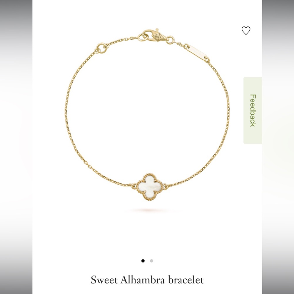 Used w Box - Van Cleef & Arpels: Sweet Alhambra Bracelet Gold + Mother of Pearl
